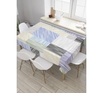 Прямоугольная скатерть JoyArty Полосатые лоскуты из сатена tc_32362_120x145