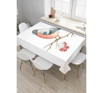 Прямоугольная скатерть JoyArty Зимний снегирь из сатена tc_38407_120x145