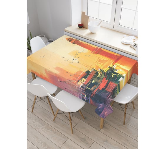 Прямоугольная скатерть JoyArty Корабли прибыли на ужин из сатена tc_15144_120x145 1