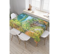 Прямоугольная скатерть JoyArty Плитвицкие озёра из сатена tc_37681_120x145
