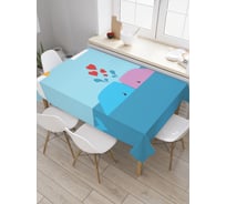 Прямоугольная скатерть JoyArty Влюбленные киты из сатена tc_21930_120x145
