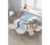 Прямоугольная скатерть JoyArty Морской островок из сатена tc_8932_120x145