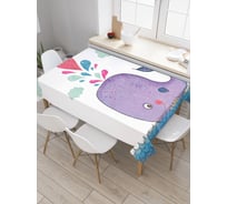 Прямоугольная скатерть JoyArty Влюбленный кит из сатена tc_21929_120x145