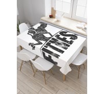 Прямоугольная скатерть JoyArty Посетители фитнеса из сатена tc_36924_120x145