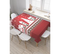 Прямоугольная скатерть JoyArty Рождественский город из сатена tc_19380_120x145