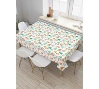 Прямоугольная скатерть JoyArty Рождество наив из сатена tc_37094_120x145