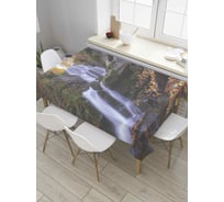 Прямоугольная скатерть JoyArty Водопад осенью из сатена tc_32863_120x145