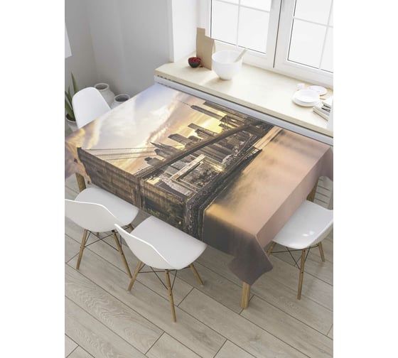 Прямоугольная скатерть JoyArty Проплывая под мостом из сатена tc_8103_120x145