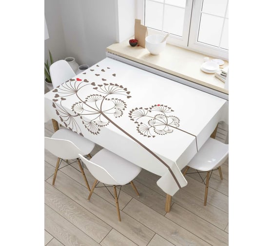 Прямоугольная скатерть JoyArty Зонтики одуванчика в пути из сатена tc_32584_120x145 1