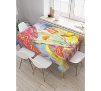 Прямоугольная скатерть JoyArty Грибная магия из сатена tc_18644_120x145