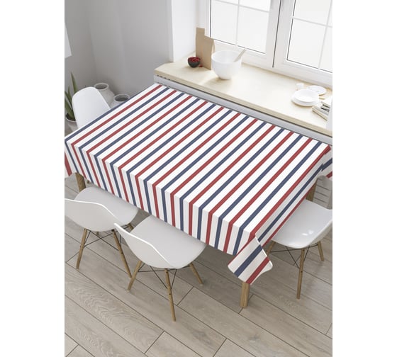 Прямоугольная скатерть JoyArty Двухцветные горизонтальные линии из сатена tc_28738_120x145 1