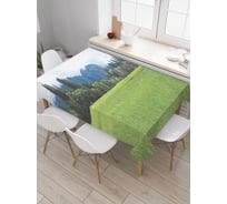 Прямоугольная скатерть JoyArty Свежая лужайка из сатена tc_19027_120x145
