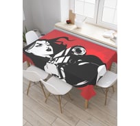 Прямоугольная скатерть JoyArty Девушка с оружием из сатена tc_23797_120x145