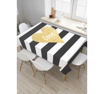 Прямоугольная скатерть JoyArty Сердце и полоски из сатена tc_4585_120x145