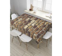 Прямоугольная скатерть JoyArty Старая кладка из сатена tc_36557_120x145