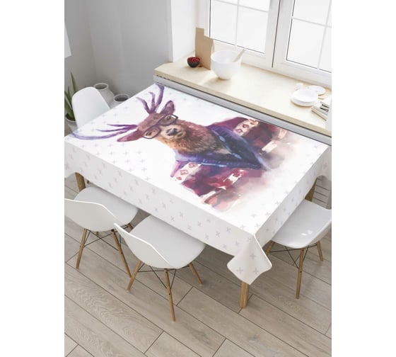 Прямоугольная скатерть JoyArty Стильный олень из сатена tc_78570_120x145 1