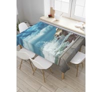 Прямоугольная скатерть JoyArty Маяк в шторм из сатена tc_6694_120x145