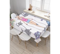 Прямоугольная скатерть JoyArty Девушка-спортсменка из сатена tc_36928_120x145