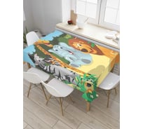 Прямоугольная скатерть JoyArty Звериное веселье из сатена tc_4276_120x145