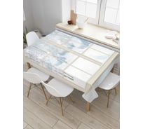 Прямоугольная скатерть JoyArty Снег за окном из сатена tc_6738_120x145