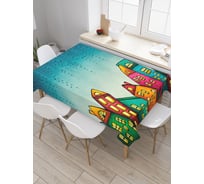 Прямоугольная скатерть JoyArty Волшебный город из сатена tc_27338_120x145