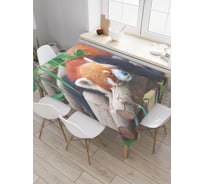 Прямоугольная скатерть JoyArty Спящая панда из сатена tc_21734_120x145