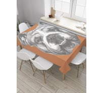 Прямоугольная скатерть JoyArty Портрет бульдога из сатена tc_33028_120x145