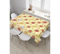Прямоугольная скатерть JoyArty Соты в кругах из сатена tc_32227_120x145