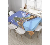 Прямоугольная скатерть JoyArty Мостик бассейна из сатена tc_8930_120x145