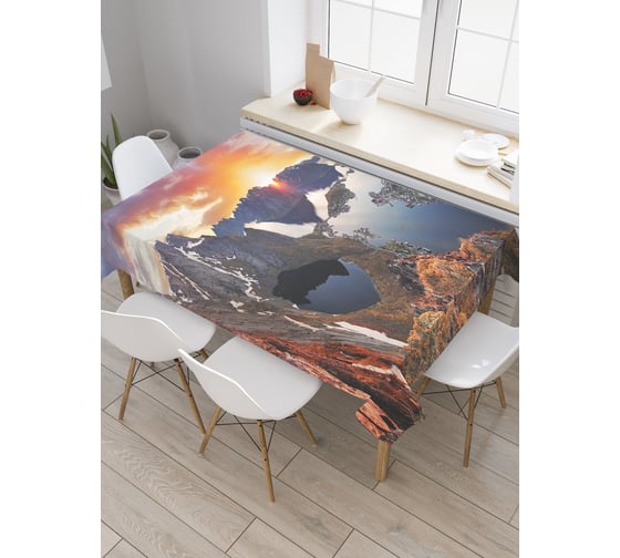 Прямоугольная скатерть JoyArty Горные чудеса из сатена tc_21080_120x145 1