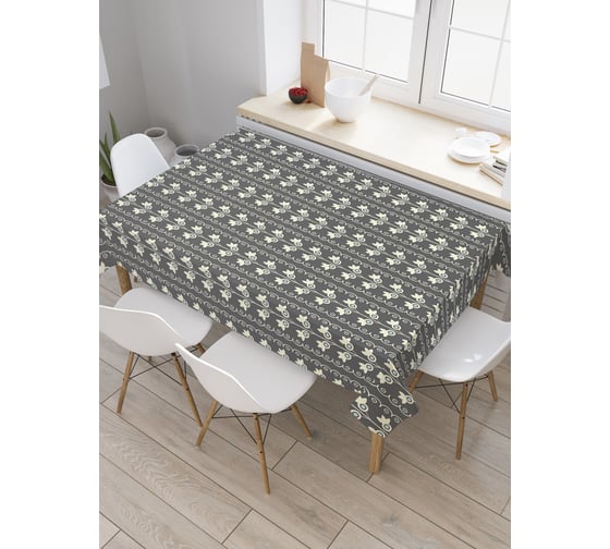 Прямоугольная скатерть JoyArty Полосы из сердечек из сатена tc_29600_120x145 1