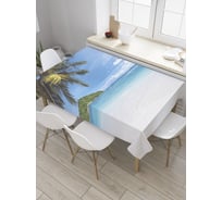 Прямоугольная скатерть JoyArty Прибрежная пальма из сатена tc_32352_120x145