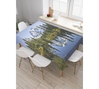 Прямоугольная скатерть JoyArty Заснеженные горы в озере из сатена tc_15179_120x145