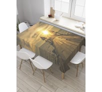 Прямоугольная скатерть JoyArty Морской храм из сатена tc_8927_120x145