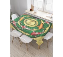 Прямоугольная скатерть JoyArty Рыбный ритуал из сатена tc_2397_120x145