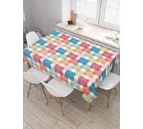 Прямоугольная скатерть JoyArty Квадратные мозаики из сатена tc_30013_120x145