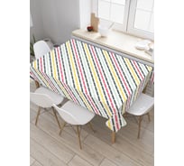 Прямоугольная скатерть JoyArty Разноцветные стежки из сатена tc_31822_120x145