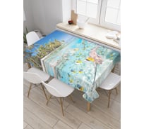 Прямоугольная скатерть JoyArty Рыбы под берегом из сатена tc_2750_120x145