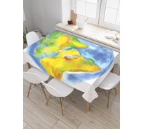 Прямоугольная скатерть JoyArty Планета Земля акварелью из сатена tc_37987_120x145