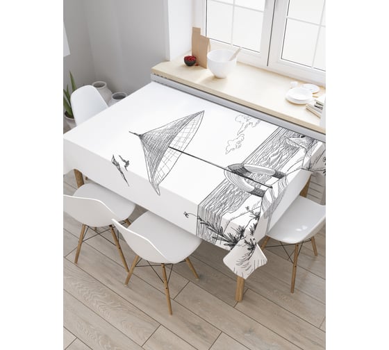 Прямоугольная скатерть JoyArty На пляже из сатена tc_378477_120x145 1