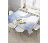 Прямоугольная скатерть JoyArty Скользящий в снегу лыжник из сатена tc_31231_120x145