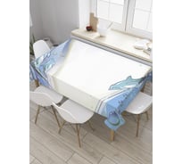 Прямоугольная скатерть JoyArty Игры дельфинов из сатена tc_31656_120x145