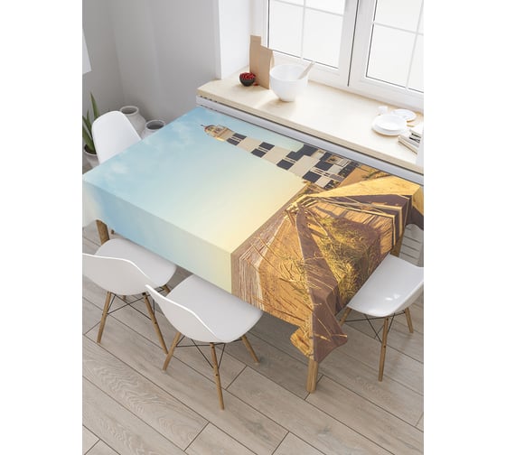 Прямоугольная скатерть JoyArty Солнечный маяк из сатена tc_16346_120x145 1