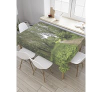 Прямоугольная скатерть JoyArty Грунтовая дорога в лесу из сатена tc_32377_120x145