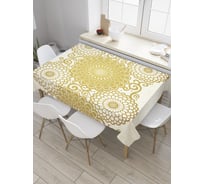 Прямоугольная скатерть JoyArty Золотые цветы из сатена tc_33828_120x145