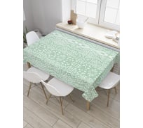 Прямоугольная скатерть JoyArty Мятные цветы из сатена tc_33385_120x145