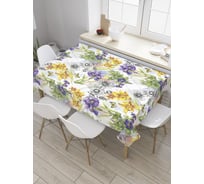 Прямоугольная скатерть JoyArty Изобилие цветов из сатена tc_32339_120x145