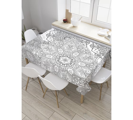 Прямоугольная скатерть JoyArty Множество ажурной мандалы из сатена tc_31535_120x145 1