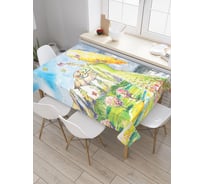 Прямоугольная скатерть JoyArty Девушка-весна из сатена tc_59487_120x145