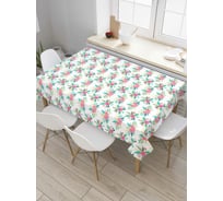 Прямоугольная скатерть JoyArty Милые весенние букеты из сатена tc_84009_120x145